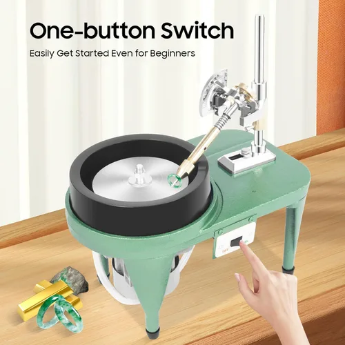 Miniatura 5 de Máquina de facetado de gemas 2800 rpm, dispositivo pulidor lapidario de joyería de pulido de jade de 180 W, kit de pulido de ángulo de joyería