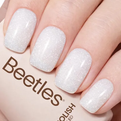 Miniatura 93 de Beetles - Esmalte de uñas de gel ultravioleta semipermanente sin HEMA de alto brillo para manicura francesa y arte de uñas, frasco a juego, blanco