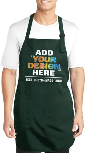 Miniatura 9 de NACRE APPAREL Delantal de parrilla personalizado para hombres y mujeres, añade tu diseño de logotipo, diseño de foto, delantal de chef personalizado