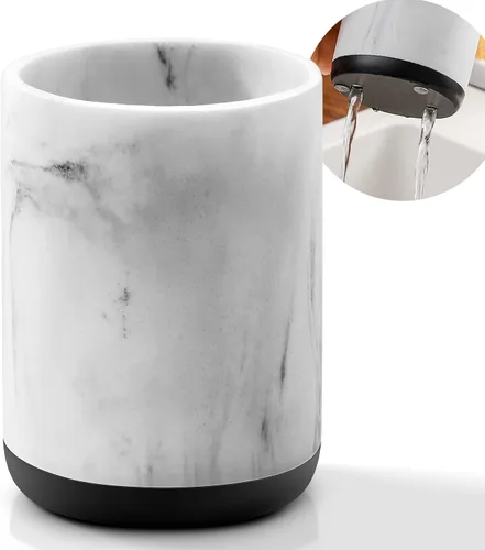 Miniatura 7 de VITVITI Organizador de mostrador de baño, soporte para cepillo de dientes para baño, organizador de baño de resina, almacenamiento de encimera