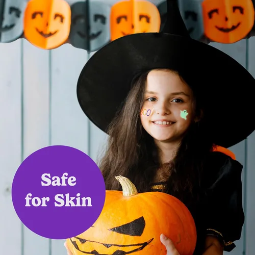 Miniatura 3 de HOUSE OF PARTY Tatuajes que brillan en la oscuridad para niños, paquete de 72 tatuajes temporales de Halloween, calcomanías impermeables no tóxicas