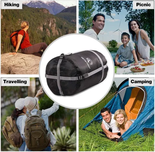 Miniatura 3 de REDCAMP Saco de compresión para saco de dormir, Negro M, L, XL y XXL, ideal para mochileros y camping