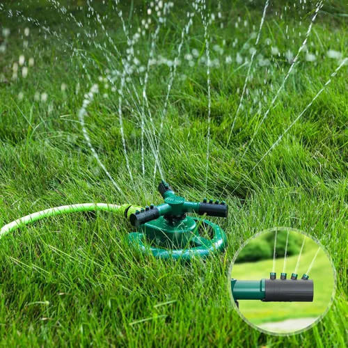 Miniatura 4 de Rociadores para patio, rociador de agua, rociador de césped de rotación de 360 grados, 3 brazos ajustables, cobertura de área grande, rociadores