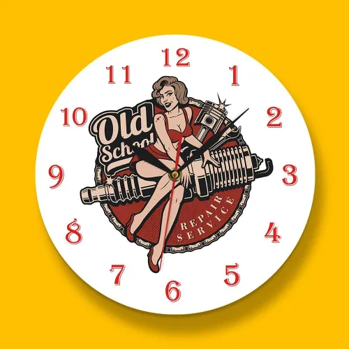 Miniatura 5 de The Geeky Days Garaje personalizado retro de la vieja escuela servicio de reparación de automóviles reloj de pared mecánico hombre cueva reloj
