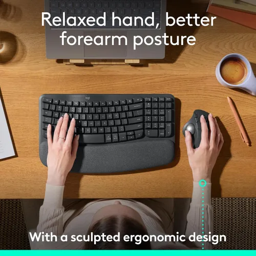 Miniatura 3 de Logitech Ergo M575S Ratón inalámbrico de Trackball, mouse ergonómico inalámbrico con Bluetooth y dongle cifrado, cómodo control de pulgar