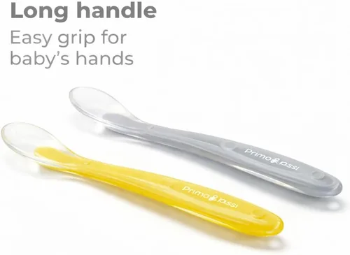 Miniatura 3 de Primo Passi - Baby Infant Toddler Best Soft - Cucharas de alimentación de silicona con punta I Entrenamiento de primera etapa I Juego de regalo de 4