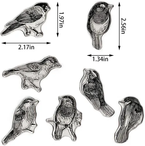 Miniatura 2 de 7 sellos transparentes de pájaros para hacer tarjetas y diarios, ramas de árbol, sellos de silicona para pájaros, sellos de goma para álbumes