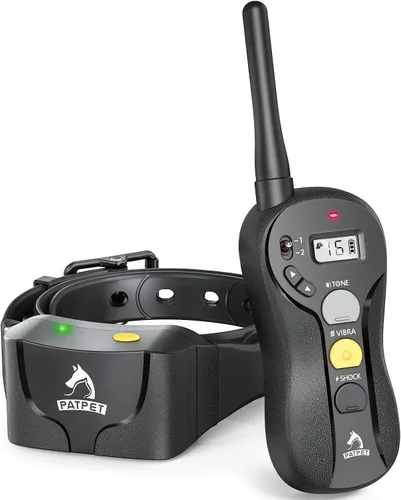 PATPET Collar de entrenamiento para perros grandes – IPX7 impermeable E collar para perros con pitido, vibración y modos estáticos