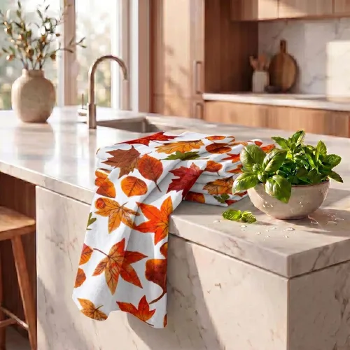 Miniatura 6 de Toallas de Cocina Urban Villa con Estampado de Hojas de Cosecha, Juego de 6 Toallas de 50,8 cm X 76,2 cm 100% Algodón, Toallas Altamente Absorbentes
