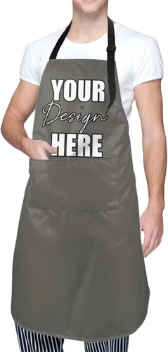 Miniatura 22 de AmaPark Delantal personalizado impermeable con bolsillos personalizados divertidos delantales de chef para cocinero Jaspeado Oscuro
