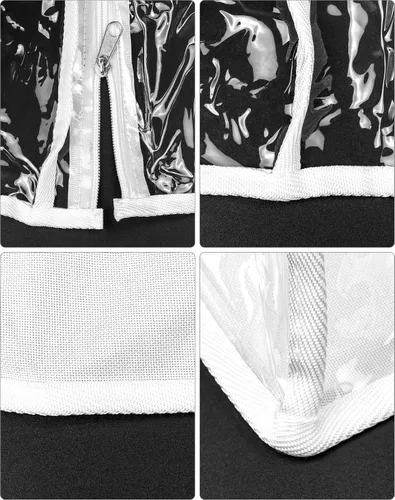Miniatura 5 de QWORK Funda para bandeja para bollos con cremalleras, cubierta de plástico transparente para bandeja de hojas, 28 pulgadas de largo x 23 pulgadas