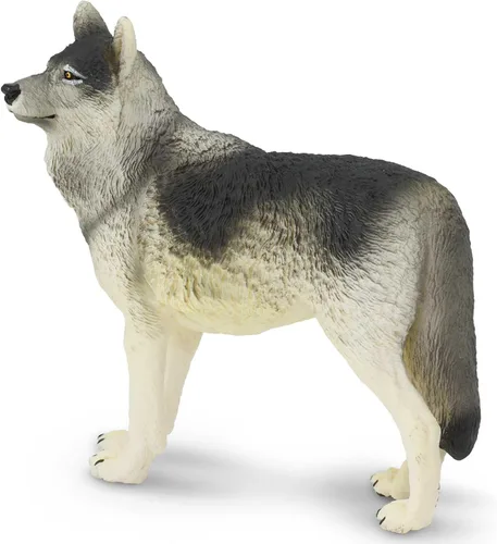 Miniatura 6 de Safari Ltd. Figura de juguete de lobo gris, figura detallada de plástico de 4.8 pulgadas, divertido juguete educativo para niños, niñas y niños a
