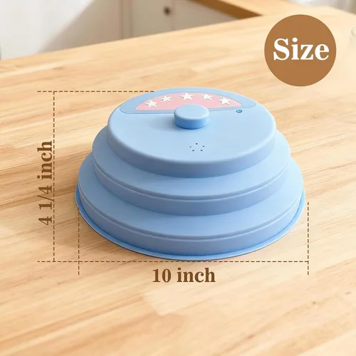 Miniatura 6 de Funda plegable para microondas con vaporizador de agua, cubierta de silicona para salpicaduras y tapa de vapor, 10 pulgadas, libre de BPA, apta