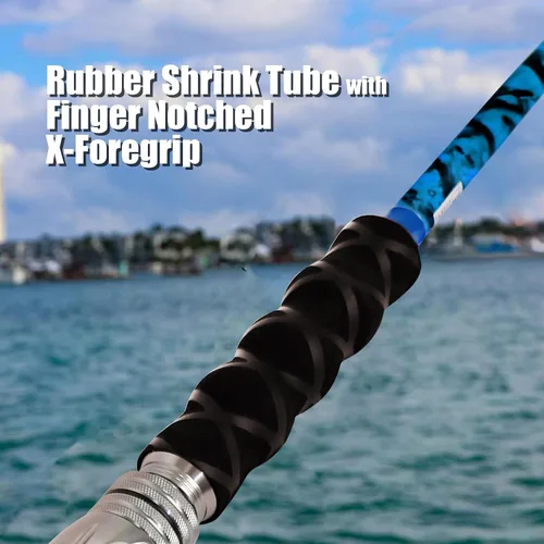 Miniatura 5 de Fiblink Caña de pescar convencional de barco de 2 piezas Caña de pescar portátil Spinning/Casting Rod Carbon Fishing Pole