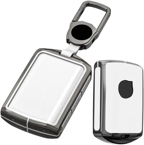 Miniatura 8 de Funda de llavero de aleación de metal, compatible con Volvo 4 botones C30 S60 S80 S90 XC40 XC60 XC70 XC90 V90 llavero, funda de TPU azul, Goma