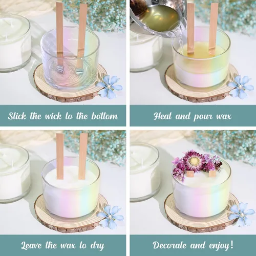 Miniatura 3 de SUPMIND Frascos para Velas de 3 Mechas de 16 oz Paquete de 6 - Frascos de Vidrio Grandes Vacíos Iridiscentes de Boca Ancha para Hacer Velas