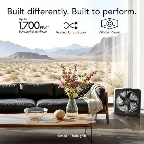 Miniatura 2 de Vornado Modelo 80 Ventilador Eléctrico de Caja de Alta Velocidad con Rejilla Removible, 5 Ajustes de Velocidad, Flujo de Aire Potente, Circulación