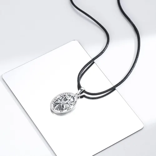 Miniatura 496 de Collar de plata de ley 925 con medalla de San Patrón, colgante de protección católica, amuleto, joyería religiosa para hombres y mujeres