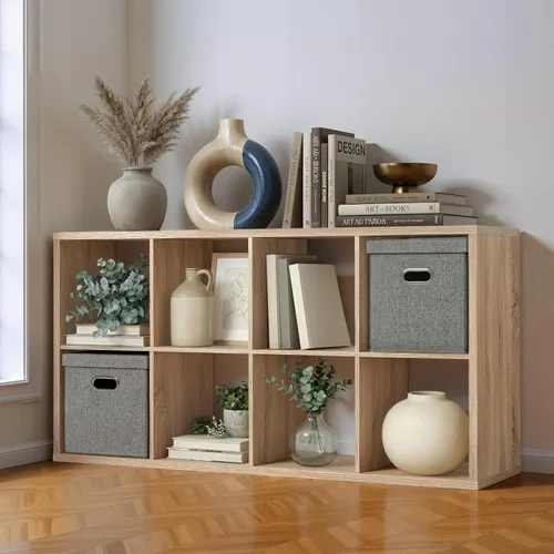 Miniatura 14 de Fencer Wire Estante organizador de almacenamiento de 6 cubos con borde exterior extragrueso, divisor de estante de almacenamiento abierto de 13