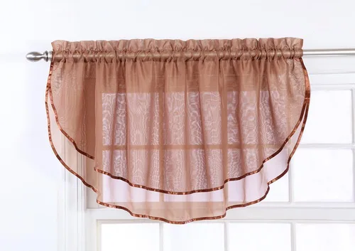 Miniatura 7 de Stylemaster Elegance Cenefa recta de gasa transparente, 60 x 14 pulgadas, color dorado