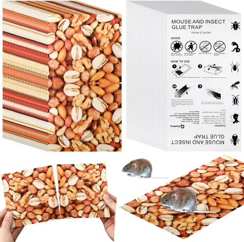 Miniatura 10 de Qualirey Paquete de 30 trampas adhesivas para ratones, ratones e insectos, peso de hasta 10.58 onzas, almohadillas para interiores y exteriores