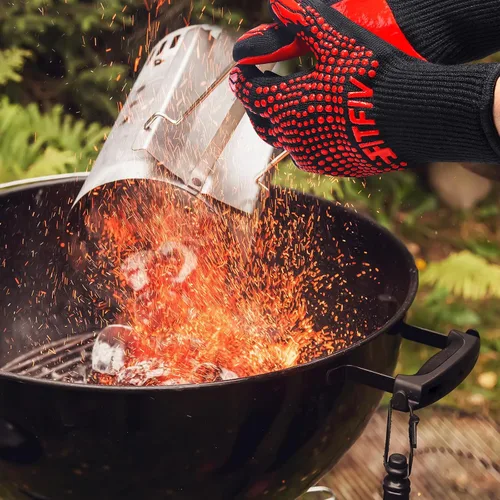 Miniatura 4 de Guantes para barbacoa, guantes para horno, 1472°F resistentes al calor, guantes de silicona antideslizantes para horno, cocina para cocinar, asar a