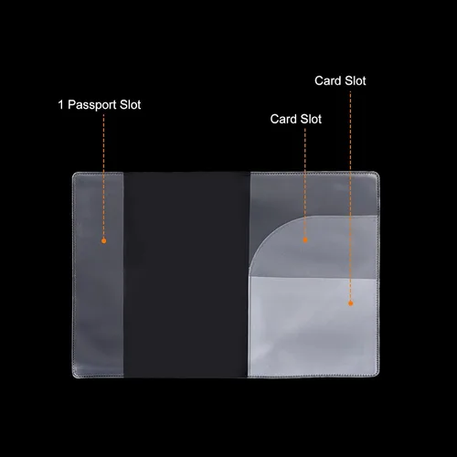 Miniatura 5 de PATIKIL Funda para pasaporte, paquete de 8 fundas protectoras para pasaporte, organizador para tarjetas de crédito, PVC con ranuras multicapa