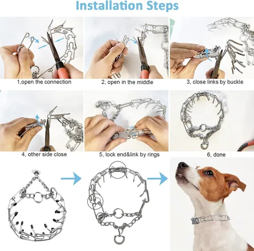Miniatura 3 de Collar de perro de acero inoxidable con hebilla de liberación rápida, plateado