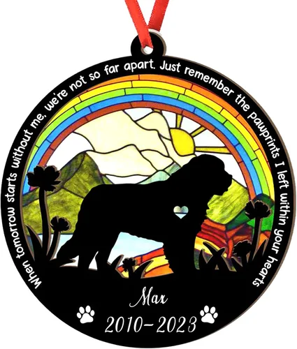 Miniatura 55 de Adorno personalizado para atrapasoles de sabueso afgano, adorno de Navidad de sabueso afgano, regalo para perro amante, sabueso afgano conmemorativo