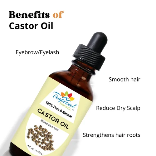 Miniatura 6 de Tropical Holistic Aceite de ricino orgánico puro de 4 onzas (grande), aceite de ricino prensado en frío totalmente natural sin hexano