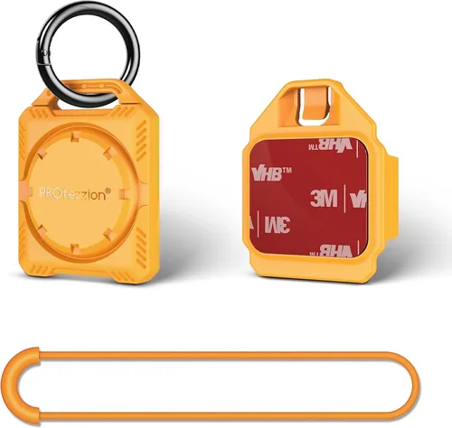 Miniatura 10 de PROfezzion Secure Air Tag Holder Case with Key Ring, 3M Adhesive Mount and Loop Strap for Keychain, Dog Collar, Backpack, Luggage Bag, Bike, Car &