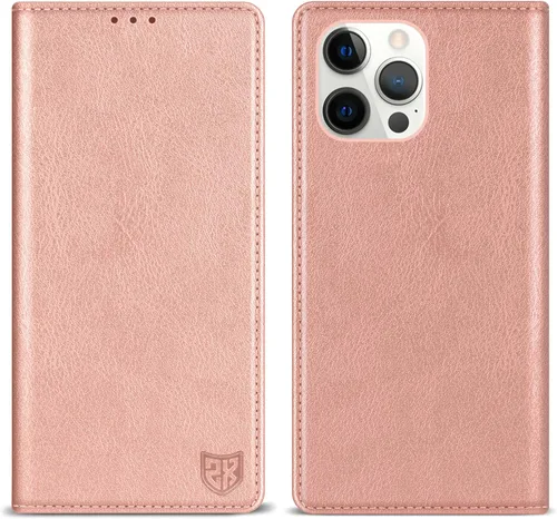 Miniatura 20 de ZZXX Funda tipo cartera para iPhone 15 con bloqueo RFID, soporte de ranura para tarjetas, funda protectora de cuero magnético fuerte plegable