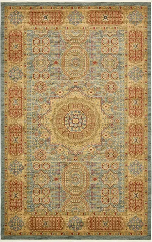 Miniatura 25 de Unique Loom Palace Collection - Alfombra bohemia tradicional, medallón, vintage (2 pies x 3 pies, rectangular, azul claro/bronceado)