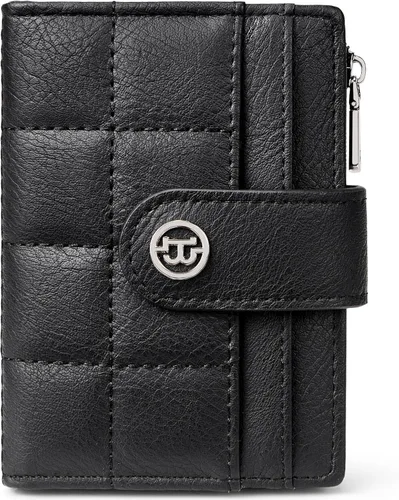 Miniatura 14 de BOSTANTEN - Cartera pequeña para mujer de cuero con bloqueo RFID, tarjetero plegable compacto con cremallera y bolsillo para monedas, Pequeña