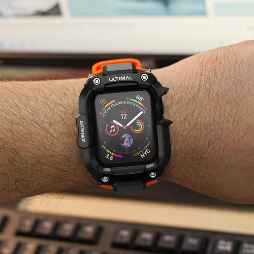 Miniatura 58 de ULTIMAL - Correa resistente con estuche para Apple Watch de 44 mm, correa protectora a prueba de golpes de grado militar para hombres, correa
