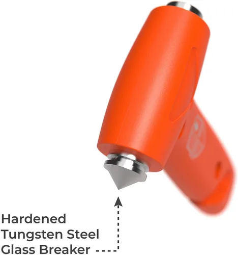 Miniatura 2 de Swiss Safe Martillo de Seguridad para Auto Durazno 5-1 Rompecristales con Cortador de Cinturón de Seguridad - Martillo de Escape de Emergencia