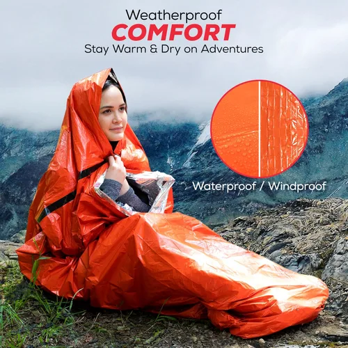 Miniatura 4 de Emergency Sleeping Bag for Survival Gear and Supplies Life Bivy Sack Waterproof Mylar Emergency Blankets for Survival Kit Car Camping Gear Hiking