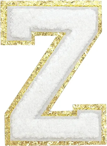 Miniatura 127 de GYGYL - 3 parches de letras deportivas de felpilla con purpurina, parches para planchar de tamaño grande para decoración de disfraces
