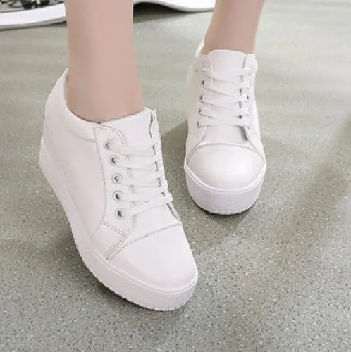 Miniatura 5 de Zapatos de tacón alto para mujer suela suave color sólido elevador plataforma de plataforma para estudiantes