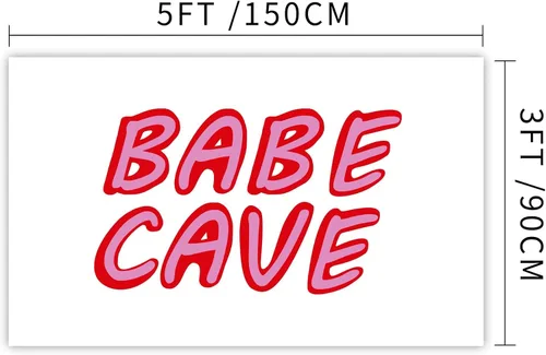 Miniatura 2 de Bandera de cueva de bebé de 3 x 5 pies, divertido póster duradero, bandera de pared de cueva de hombre con 4 ojales de latón. Esta hermosa bandera