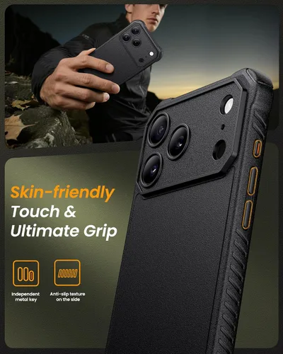 Miniatura 8 de Funda para iPhone 17 Pro, compatible con MagSafe, soporte integrado y botón de captura de control de cámara, protección de grado militar, funda Negro