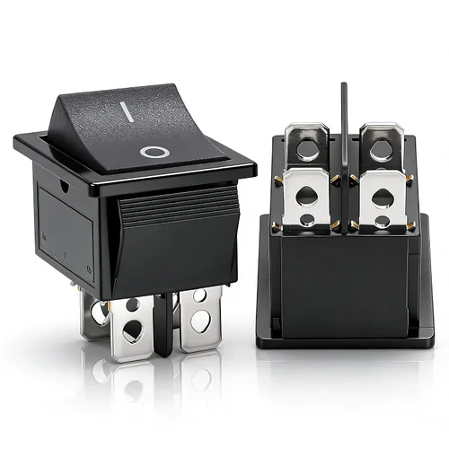 Miniatura 20 de Twidec Interruptor basculante de 3 pines 3 posiciones ON/OFF/ON AC 6A/125V 10A/250V SPDT Coche Barco Negro Interruptor basculante palanca KCD1-5-103