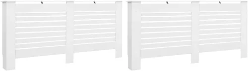 Miniatura 25 de vidaXL Cubierta del radiador, gabinete de cubierta de calentador de diseño de listones con estante de almacenamiento superior, ocultar tubos Marrón