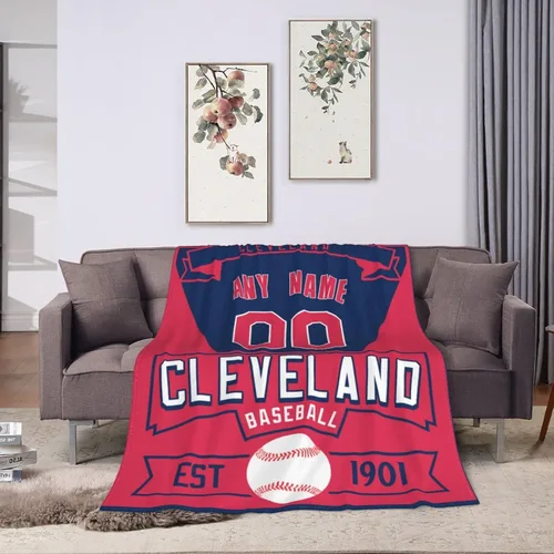 Miniatura 28 de Manta personalizada para fanáticos de la cama, regalo de béisbol, ciudad, invierno, verano, manta de forro polar con nombre y número personalizados