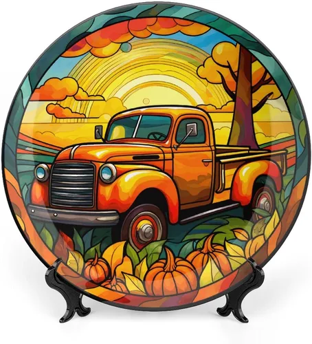 Miniatura 12 de Platos decorativos, diseño de casa embrujada de Halloween, plato de cerámica con soporte de exhibición, decoración para colgar en la pared