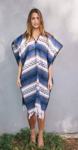 Miniatura 2 de Del Mex Poncho clásico de manta mexicana