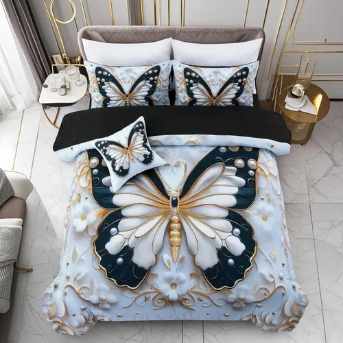 Miniatura 14 de A Nice Night - Juego de ropa de cama de 6 piezas con temática de galaxia, funda de edredón de espacio exterior impresa en 3D, para niños, niños