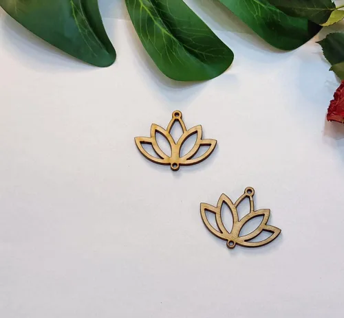 Miniatura 4 de 30 aretes de madera recortados en forma de loto, manualidades de corte láser sin terminar, accesorios de joyería de madera (2 pulgadas)