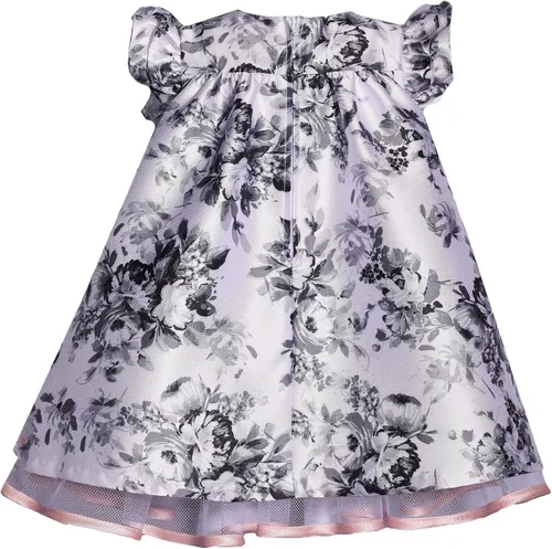 Miniatura 3 de Bonnie Jean Vestido de trapecio plisado frontal con lazo 3M-4T para niñas