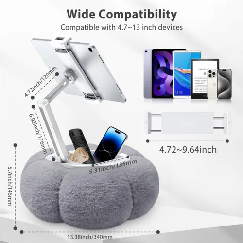 Miniatura 4 de CreaDream - Soporte de almohada en forma de calabaza para tableta, Kindle, iPad, soporte ajustable para teléfono con almohada para regazo y cama